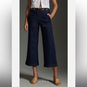 Anthropology Pilcro Kit Cropped Wide-legged Jeans